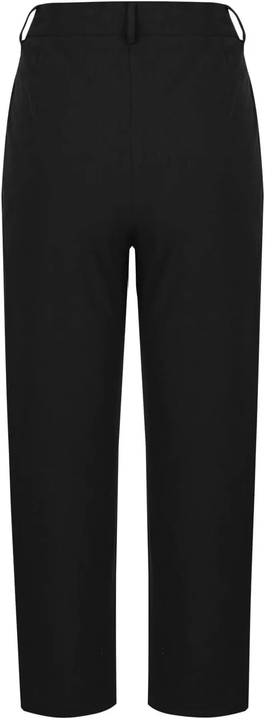 Women's Dress Capris Elegant Straight Leg Business Trousers High Waist Dressy Work Pants Summer Slacks