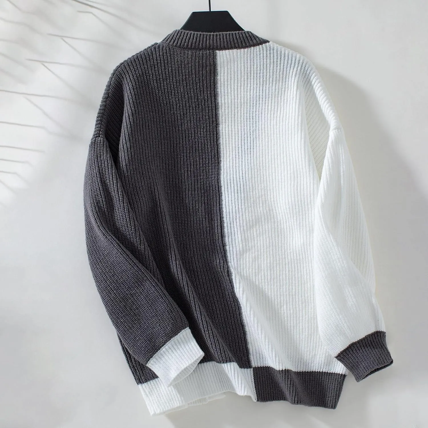 Women's Fall Open Front Cardigan Sweaters Long Sleeve Color Block Plus Size Loos Fit Cardigans Trendy Casual Outfits