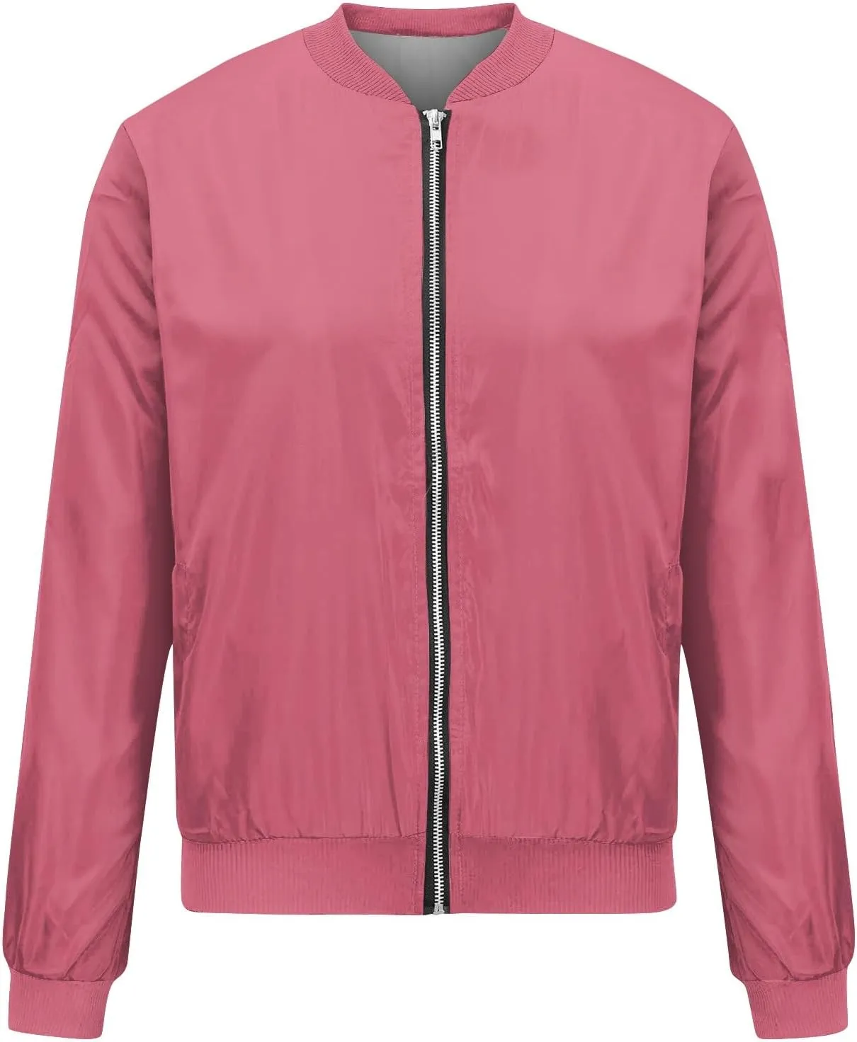 Womens Fashion Fall Bomber Jacket Casual Lightweight Coat Dressy Floral Printed Zip Up Outwear Gifts for Women