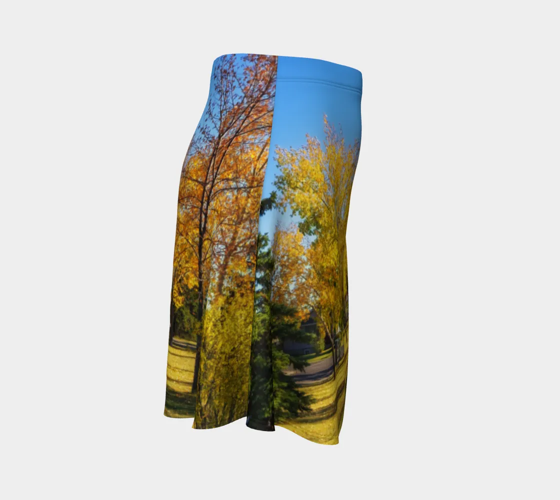 Women's Flare Skirt - Calgary in the Fall