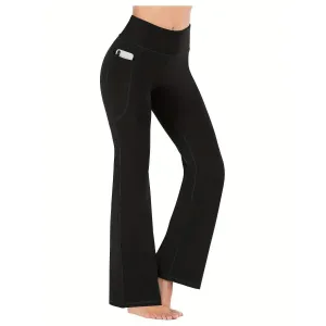 Women's Flared Pants with Pockets for Fitness and Style