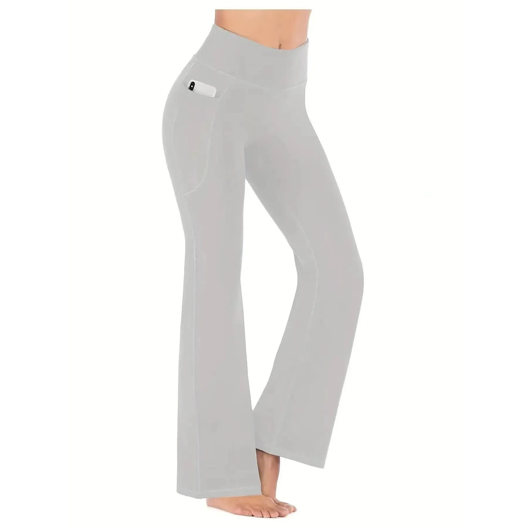 Women's Flared Pants with Pockets for Fitness and Style