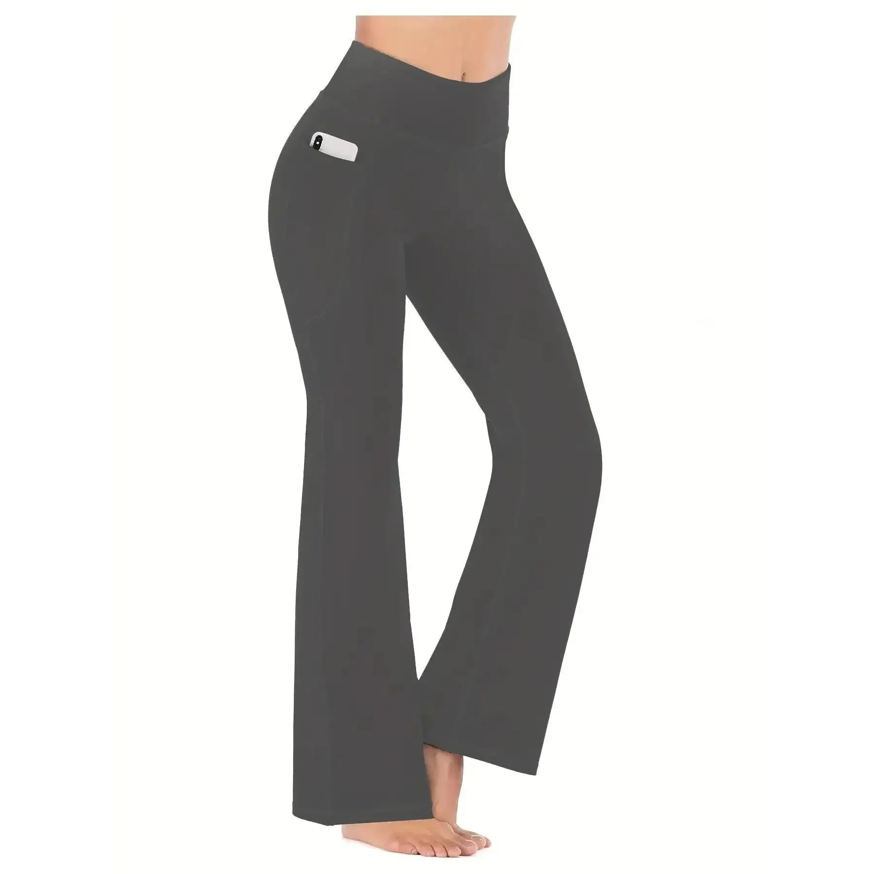 Women's Flared Pants with Pockets for Fitness and Style