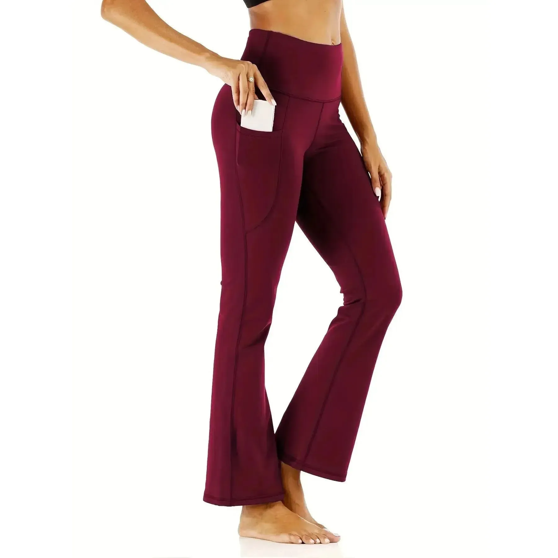 Women's Flared Pants with Pockets for Fitness and Style