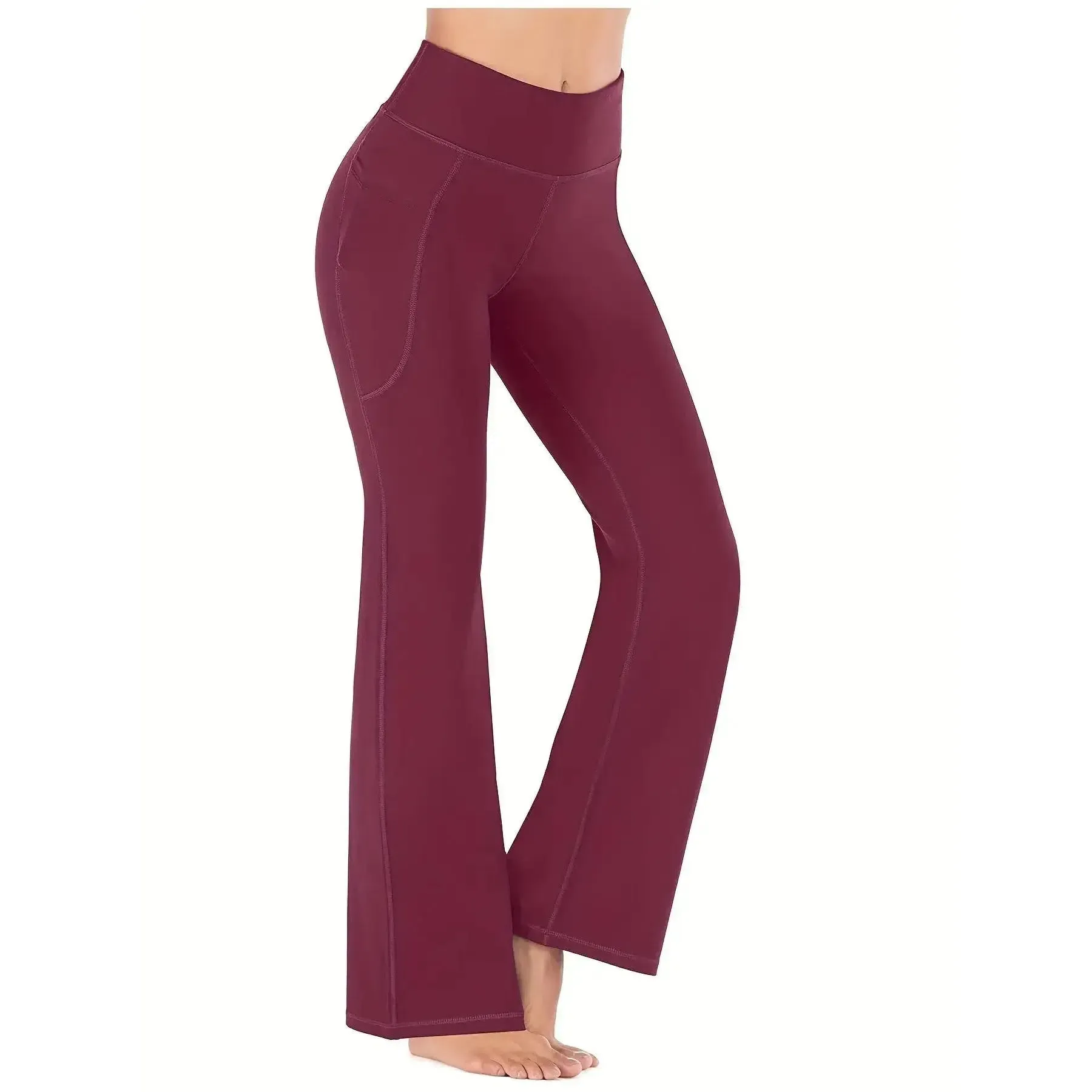 Women's Flared Pants with Pockets for Fitness and Style