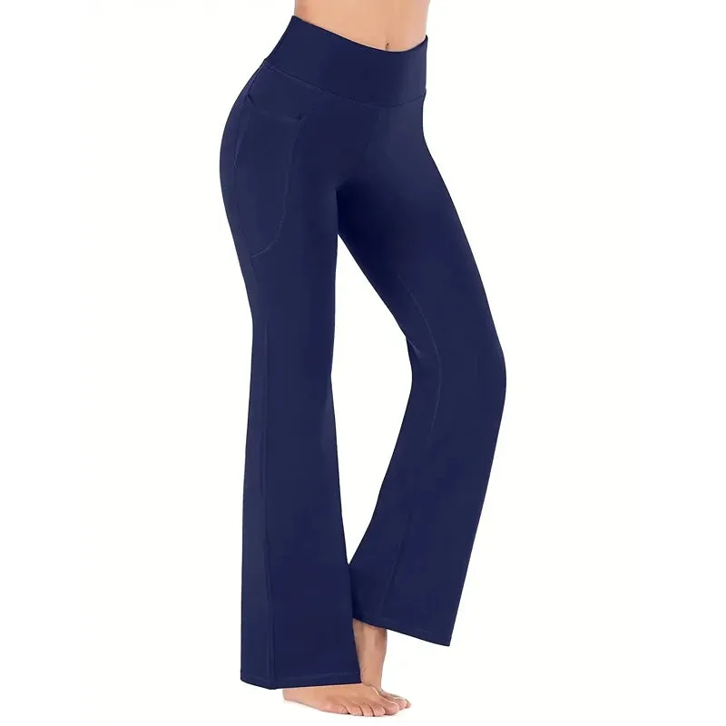 Women's Flared Pants with Pockets for Fitness and Style