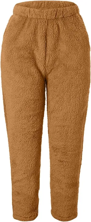 Womens Fleece Pajama Pants Fuzzy Lounge Bottoms Warm Fluffy Sleepwear with Pockets Amazon Outlet Canada Clearance Overstock