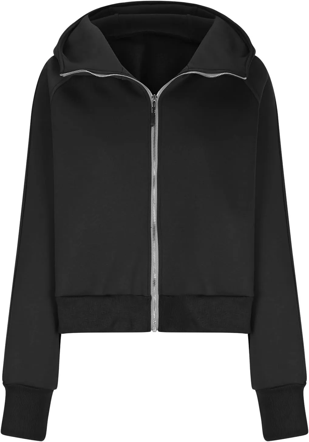 Women's Full Zip Up Hoodie Long Sleeve Cropped Hooded Sweatshirts Jackets Coats Fall Outfits Winter Clothes 2024