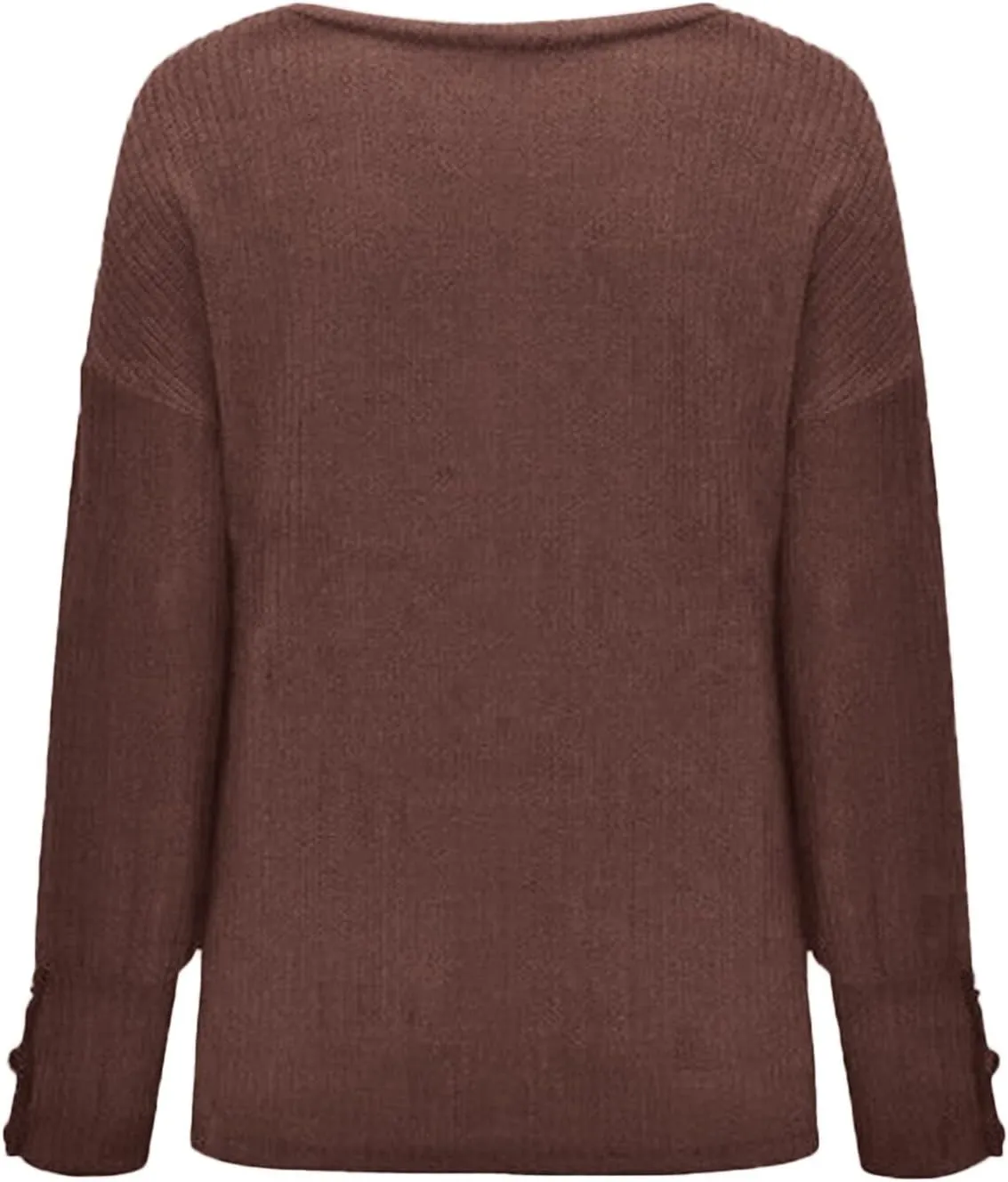 Womens Gigot Sleeve Sweaters Vintage Button Chunky Crewneck Pullover Sweaters for Women Fall Winter Leisure Knit Sweater