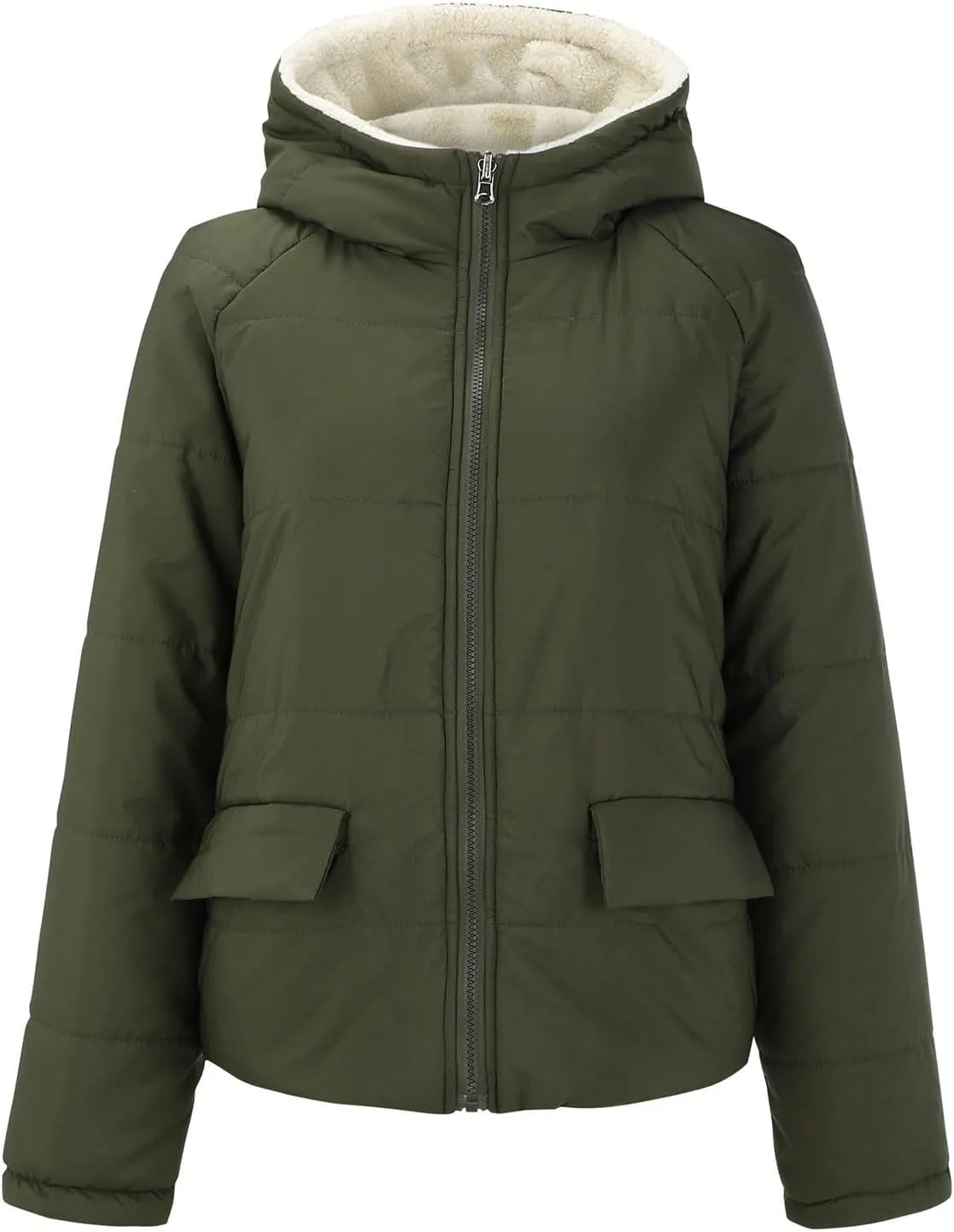 Women's Hooded Winter Coat Fleece Hooded Warm Oversized Trendy Jackets Casual Lapel Long Sleeve Coats