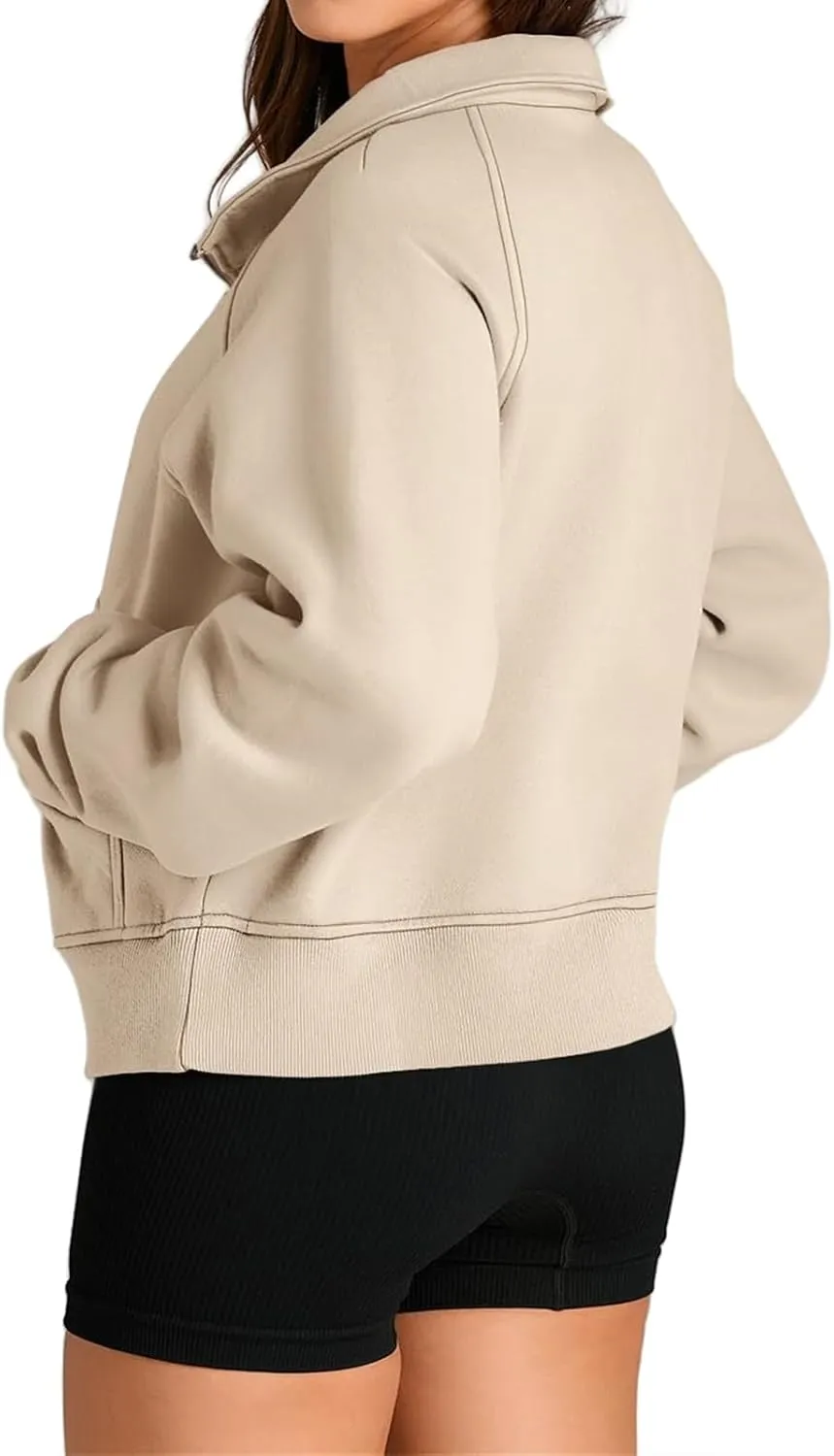 Womens Hoodies Half Zip Up Sweatshirts Pullover Tops Long Sleeve Fleece Sweatshirts with Thumb Hole Fall Clothes