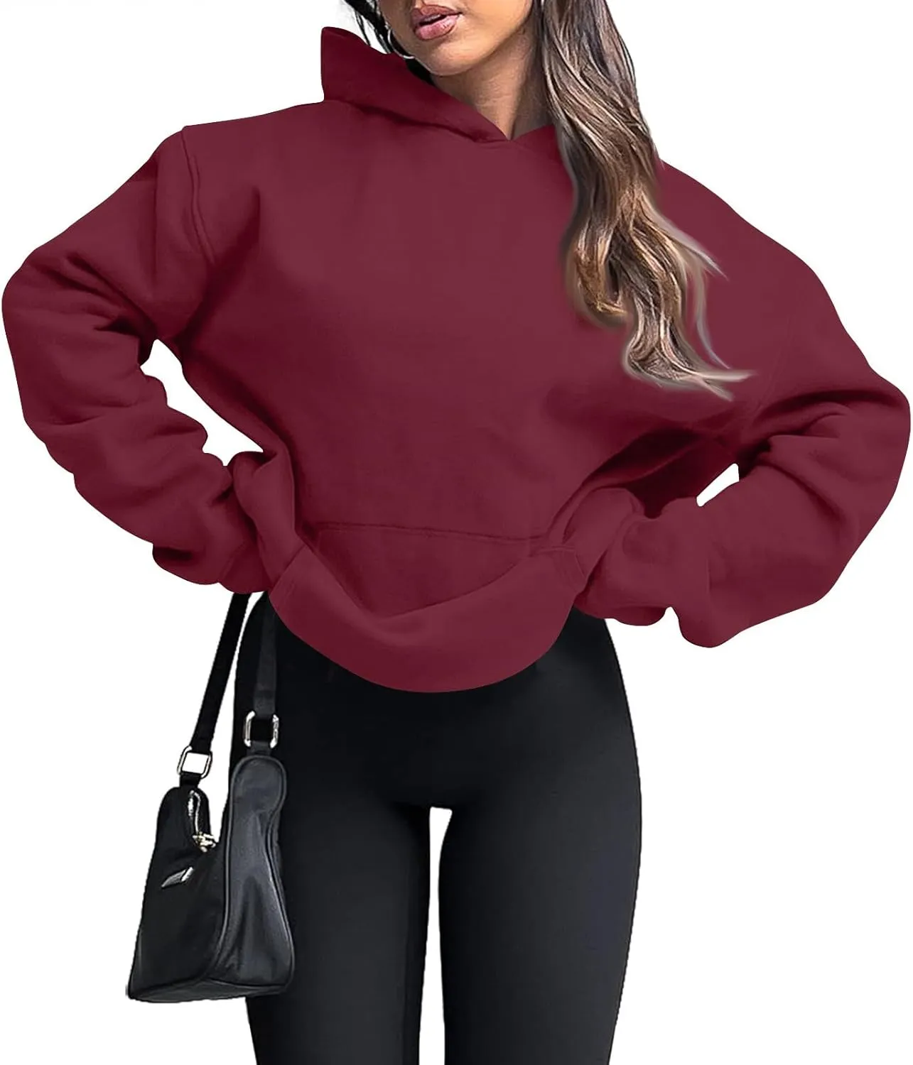 Womens Hoodies Pullover Fleece Lined Oversized Hooded Sweatshirts Teen Girls Sweaters Y2k Hoodie with Pockets