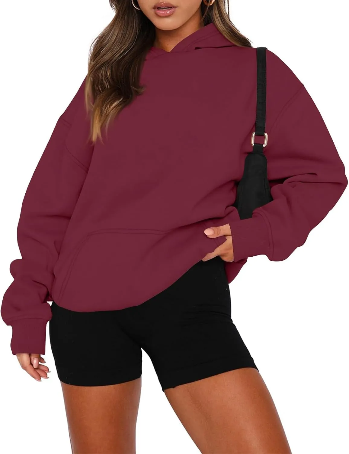 Womens Hoodies Pullover Fleece Lined Oversized Hooded Sweatshirts Teen Girls Sweaters Y2k Hoodie with Pockets