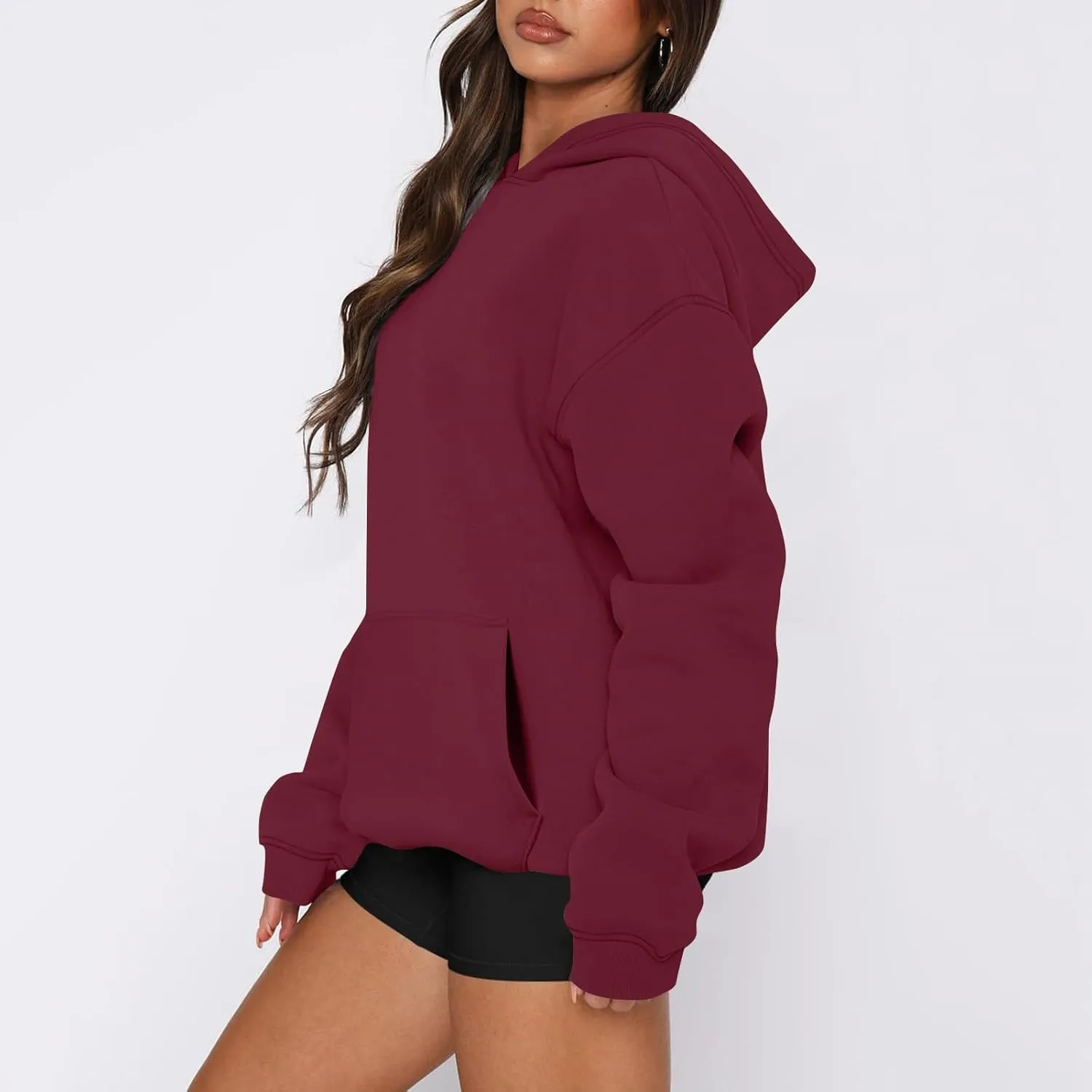 Womens Hoodies Pullover Fleece Lined Oversized Hooded Sweatshirts Teen Girls Sweaters Y2k Hoodie with Pockets