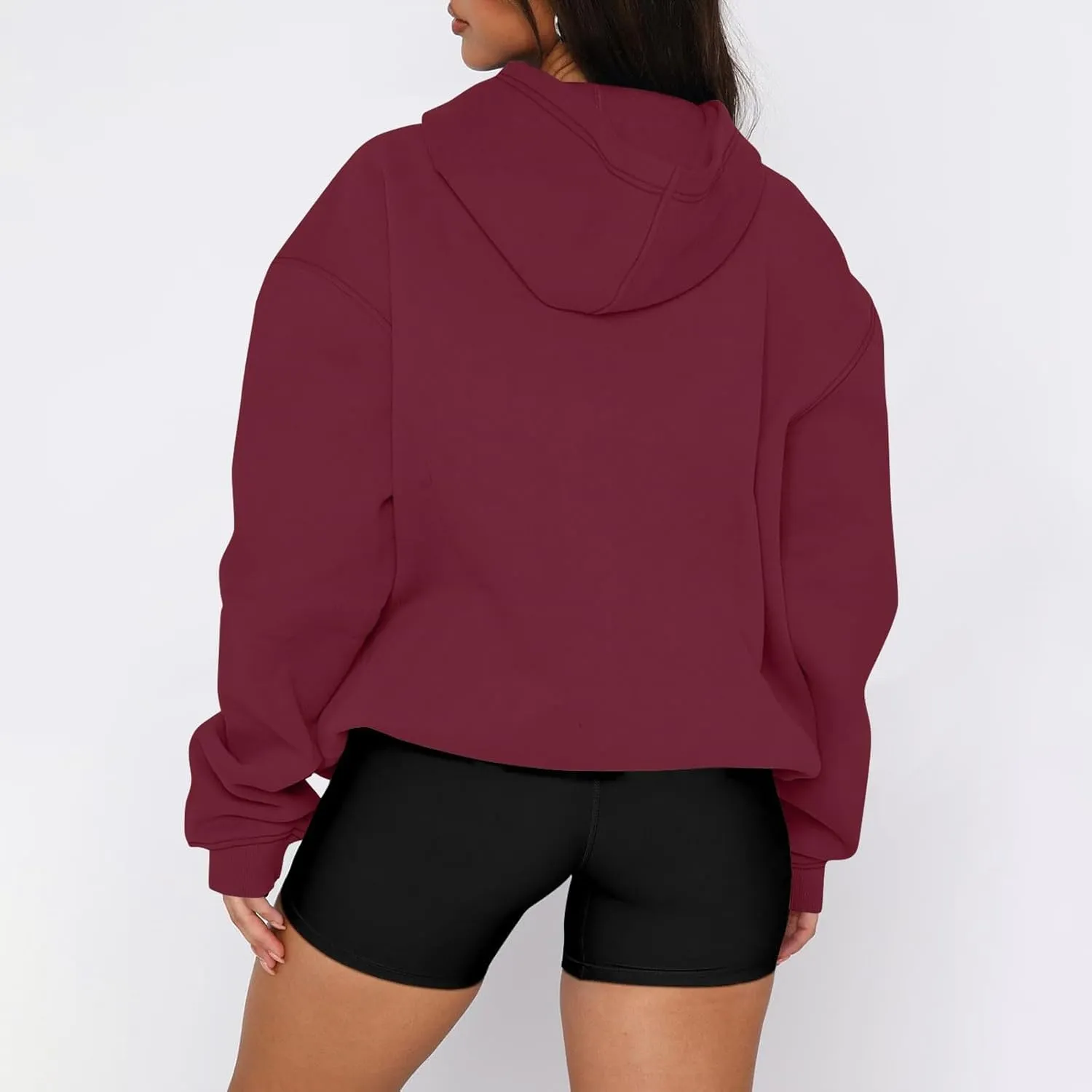 Womens Hoodies Pullover Fleece Lined Oversized Hooded Sweatshirts Teen Girls Sweaters Y2k Hoodie with Pockets