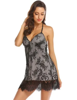 Women's Lace V-Neck Sleeveless Nightgown