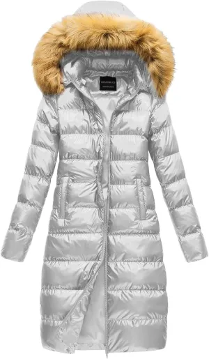 Womens Long Puffer Jacket Lightweight Packable Down Coat Casual Hooded Full Zip Quilted Outwear 2024 Winter Warm Coats