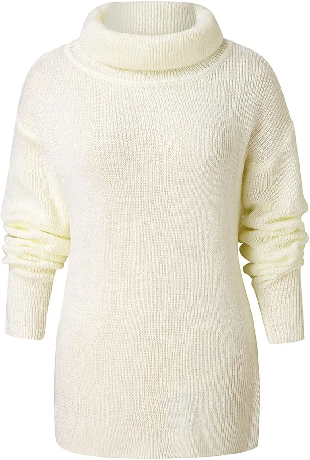 Womens Long Sleeve Turtleneck Sweaters Oversized Knit Loose Pullover Tunic Tops Knitted Pullover Jumper Sweater Shirts