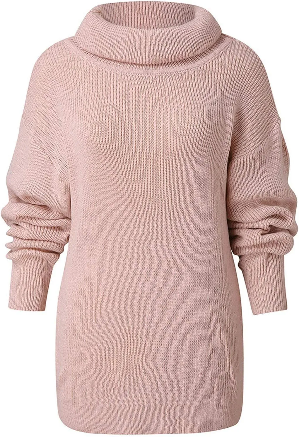 Womens Long Sleeve Turtleneck Sweaters Oversized Knit Loose Pullover Tunic Tops Knitted Pullover Jumper Sweater Shirts