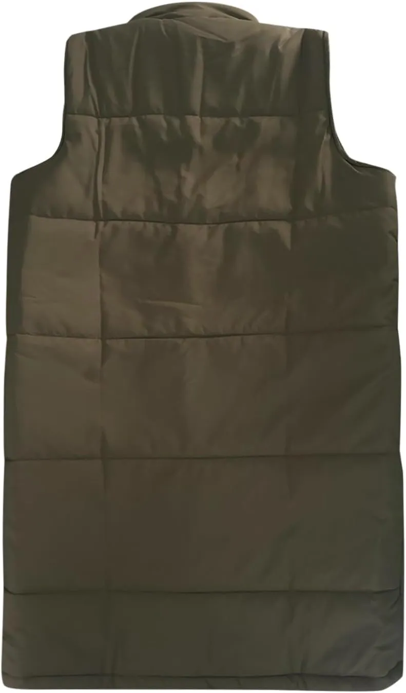Women's Long Vest Sleeveless Lightweight Puffer Tactical Jacket Packable Flannel Hooded Down Coat Quilted Vest Tops