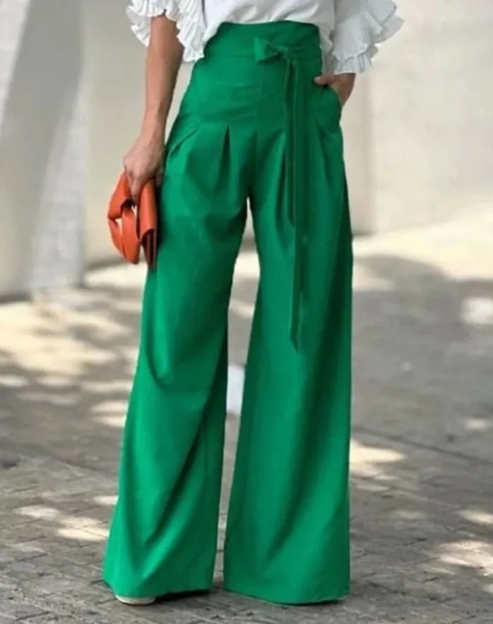 Women's Long Wide Leg Pants M 123946