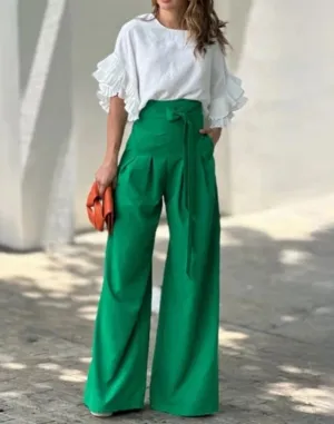 Women's Long Wide Leg Pants M 123946