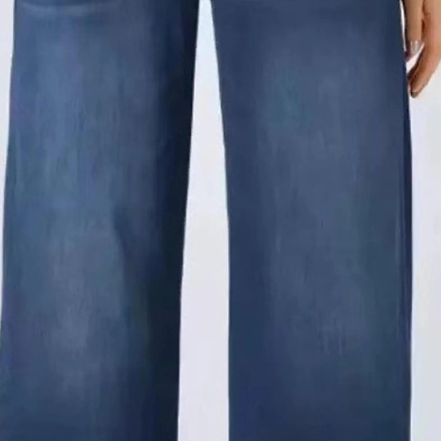 Women's Loose Fit High Waist Jeans Business Casual Pants Fashion Skinny Pocket Stretch Straight Jeans Solid Color