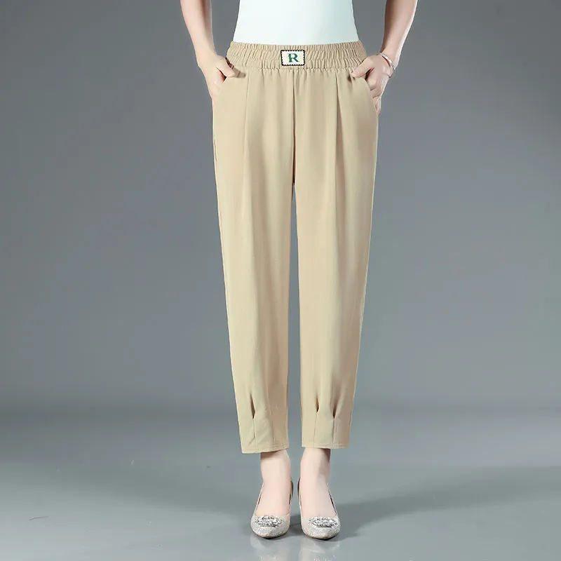 Women's Loose Slimming Harem Pants Tight Waist Casual