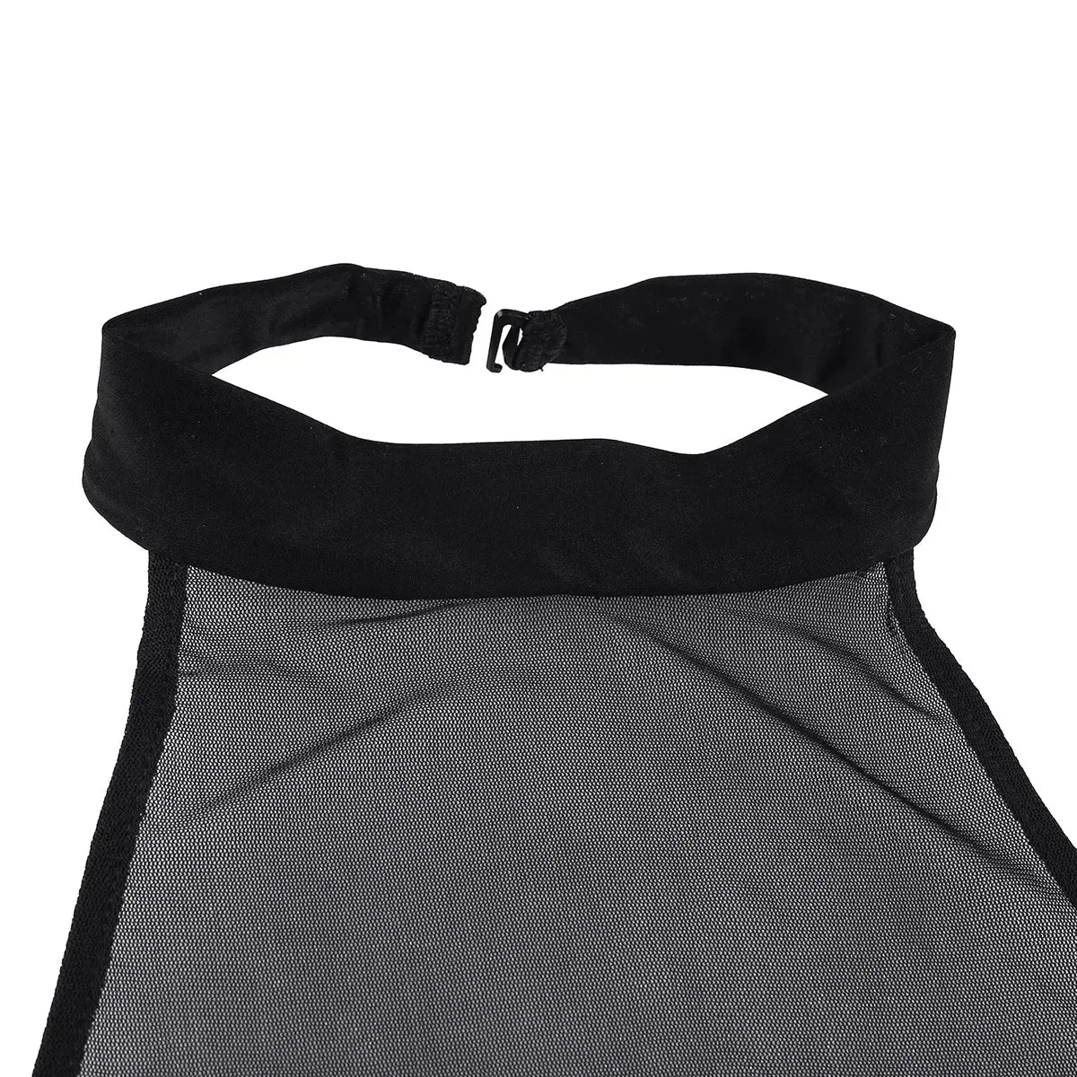 Womens Mesh Wetlook Transparent See-through Sexy Tops Sleeveless Backless Sheer Camis Bra Vest Female Tank Crop Tops