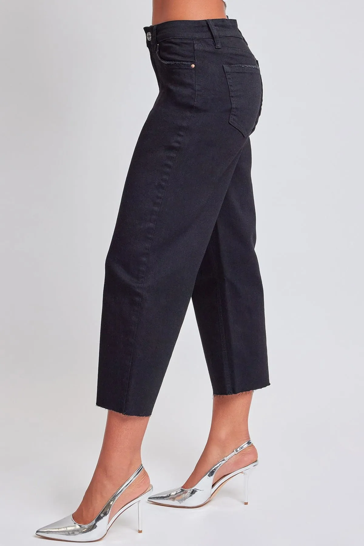 Women's Mid Rise Cropped Wide Leg Jeans