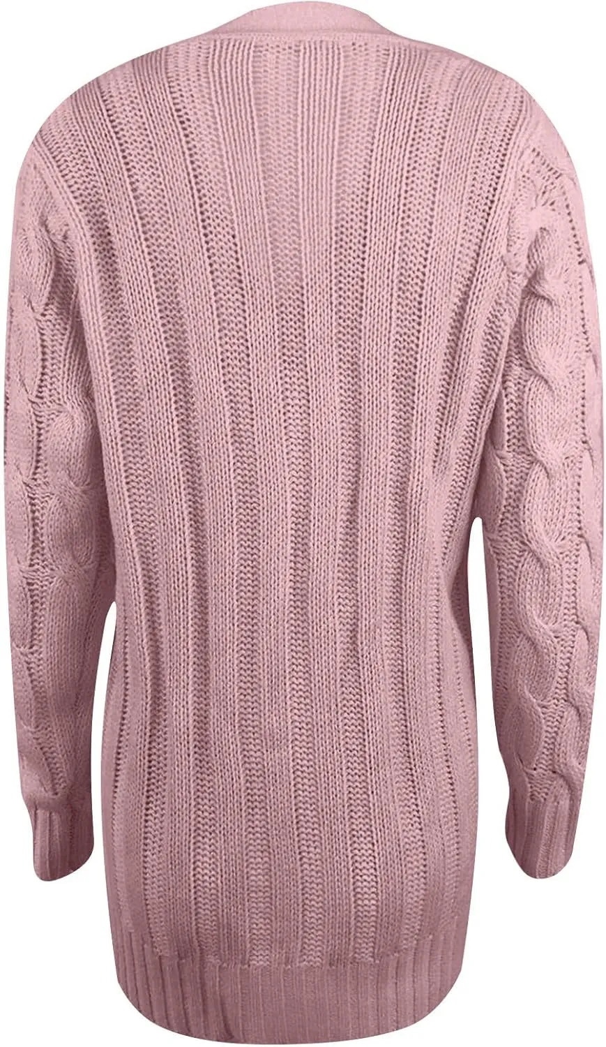 Women's Oversized Chunky Cable Knit Cardigan Sweaters 2024 Fall Open Front Button Knitwear Cardigans Outfits Pockets