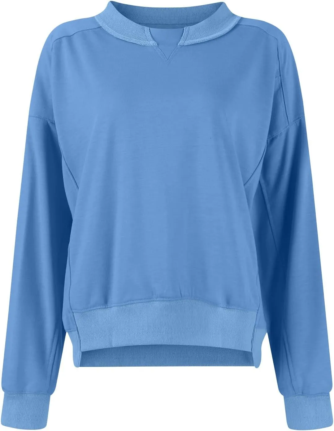 Women's Oversized Cropped Sweatshirts Crewneck Fleece Workout Pullover Sweater Fall Outfits