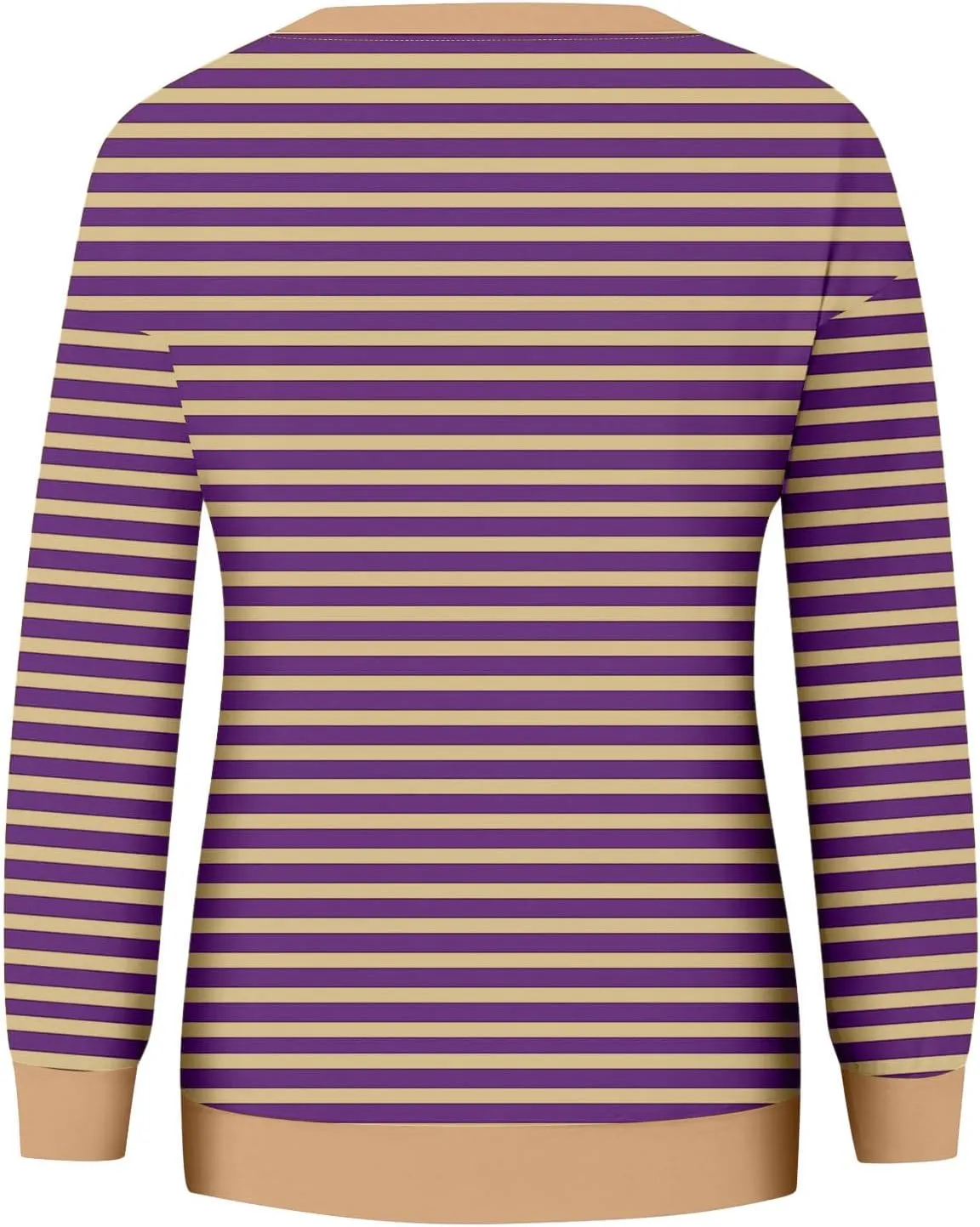 Womens Oversized Hoodless Sweatshirts Striped Long Sleeve Crewneck 2024 Trendy Fall Outfits Pullover Y2K Tops