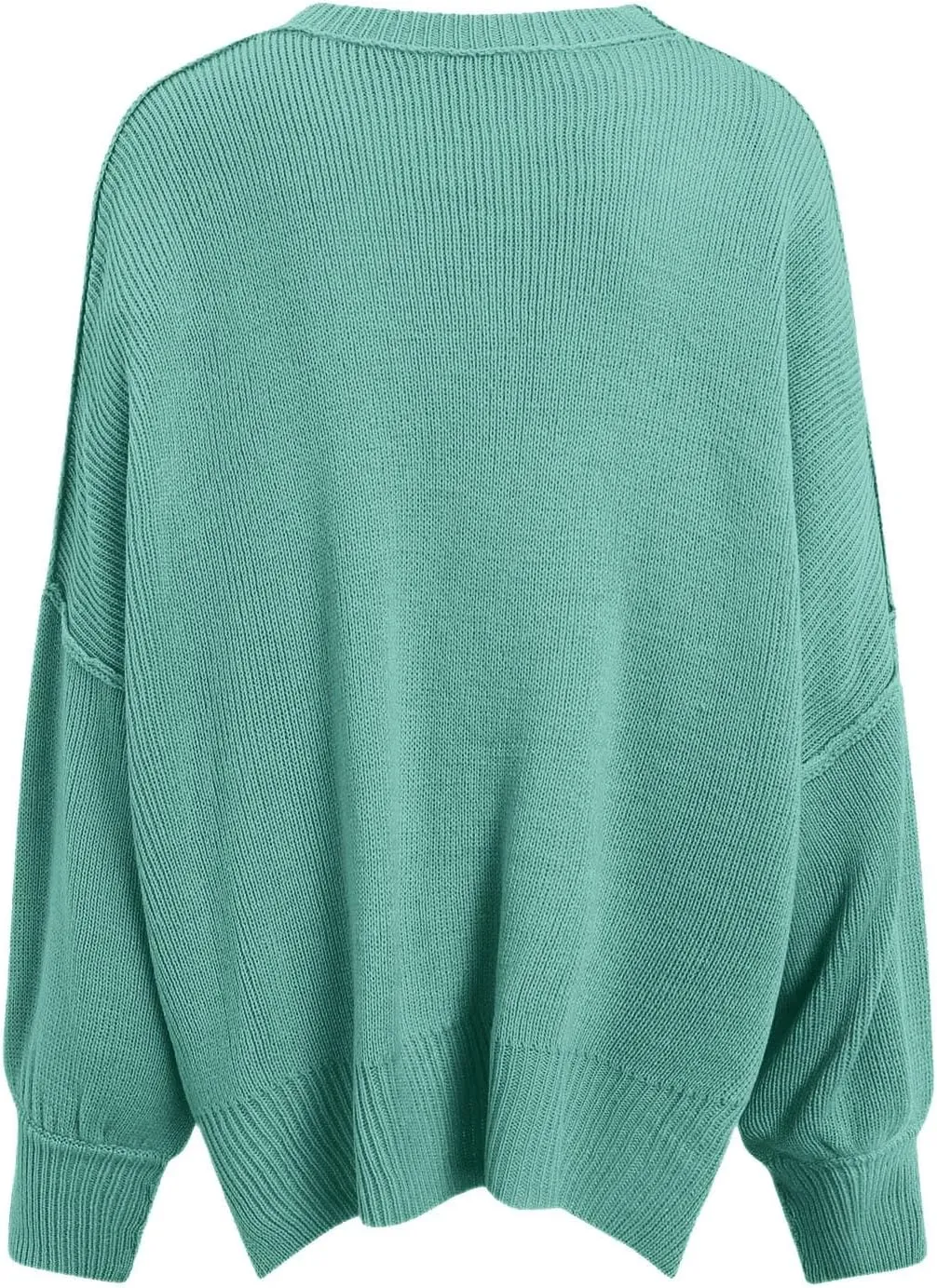 Women's Oversized Sweaters 2024 Fall Outfits Crewneck Ribbed Knit Side Slit Trendy Striped Pullover Tops Winter Warm