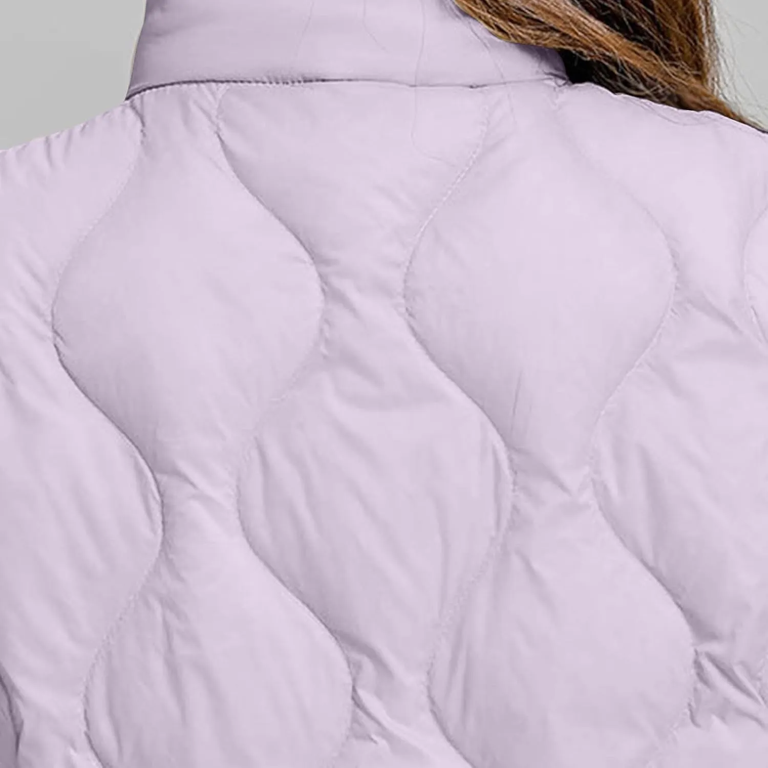 Women's Quilted Vest Lightweight Puffer Jackets Casual Stand Collar Coats Winter Warm Gilet Down Coat with Pockets