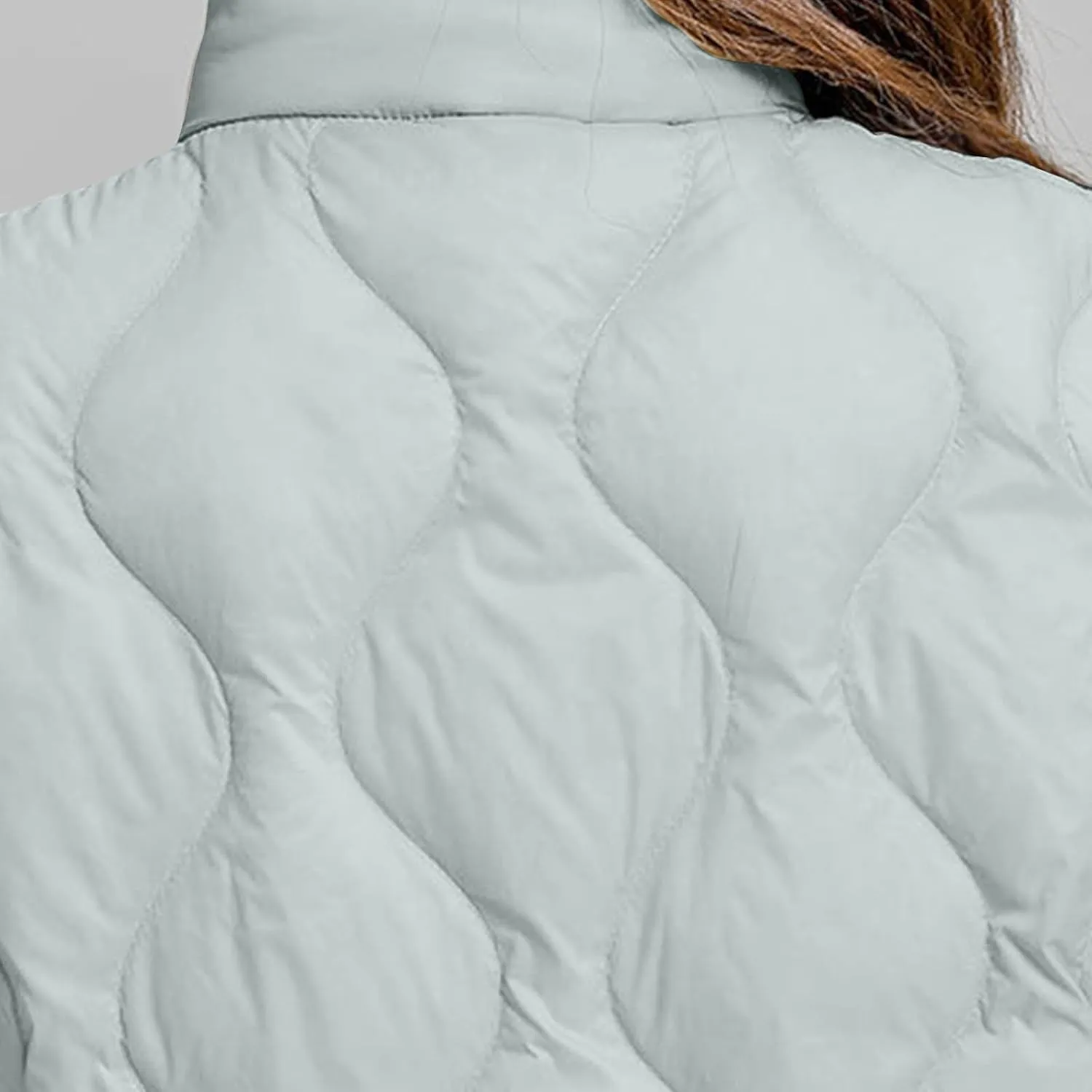 Women's Quilted Vest Lightweight Puffer Jackets Casual Stand Collar Coats Winter Warm Gilet Down Coat with Pockets