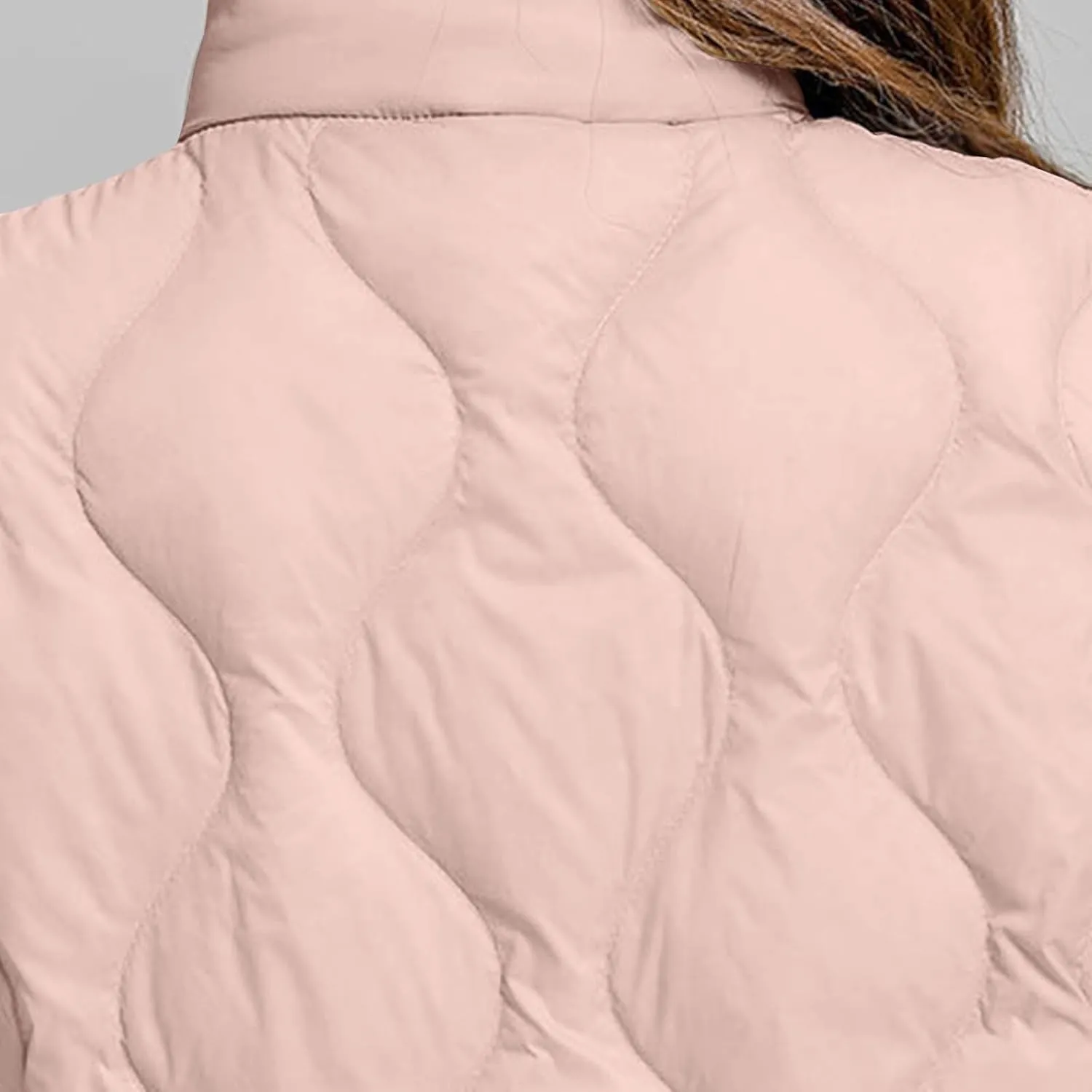 Women's Quilted Vest Lightweight Puffer Jackets Casual Stand Collar Coats Winter Warm Gilet Down Coat with Pockets