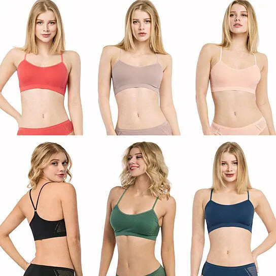 Women's Seamless Mesh Racerback Bralette Sports Bras