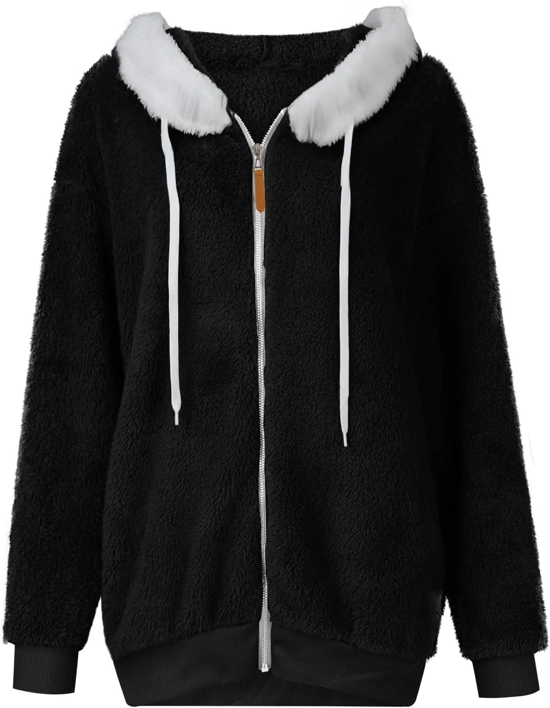 Women's Sherpa Fleece Casual Winter Warm Coat Oversized Zipper Hoodie Jackets