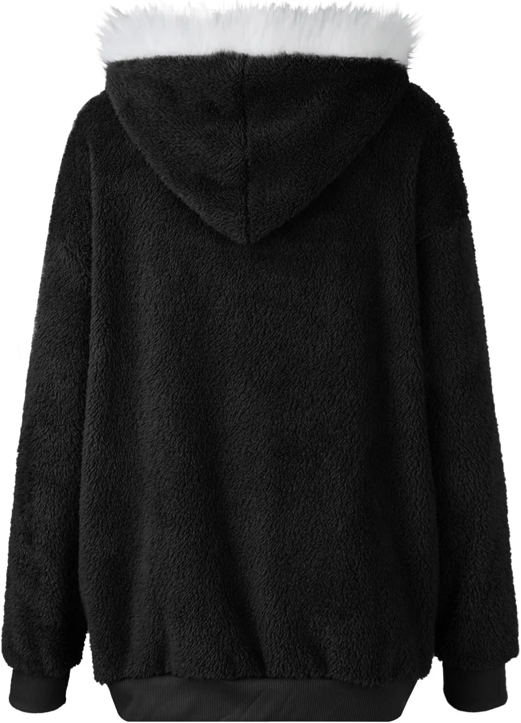 Women's Sherpa Fleece Casual Winter Warm Coat Oversized Zipper Hoodie Jackets