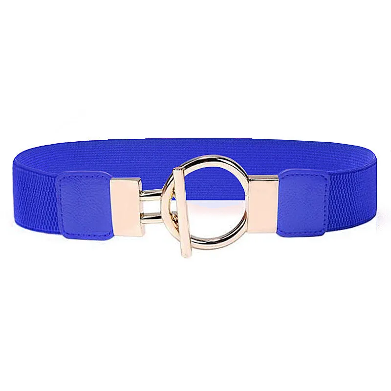 Women's Simple Versatile Elastic Elastic Wide Belt Ring Ring Buckle Decorative Dress
