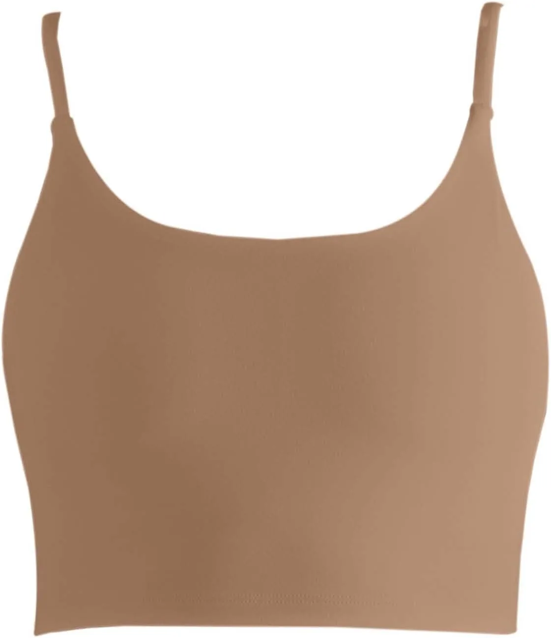 Women's Slim Fit Nude Yoga Top with Straps Sports Bra with Chest Pads for Running & Fitness Active Tops for Women