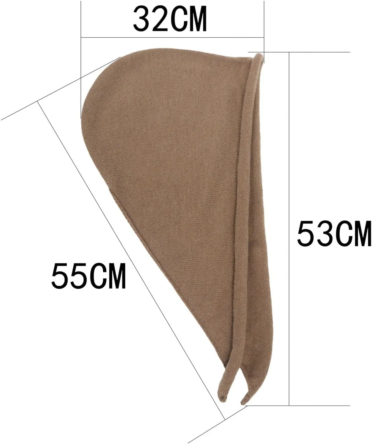 Women's Solid Color Winter Scarf Hat Combo Plush Knit Headscarf with Faux Caps
