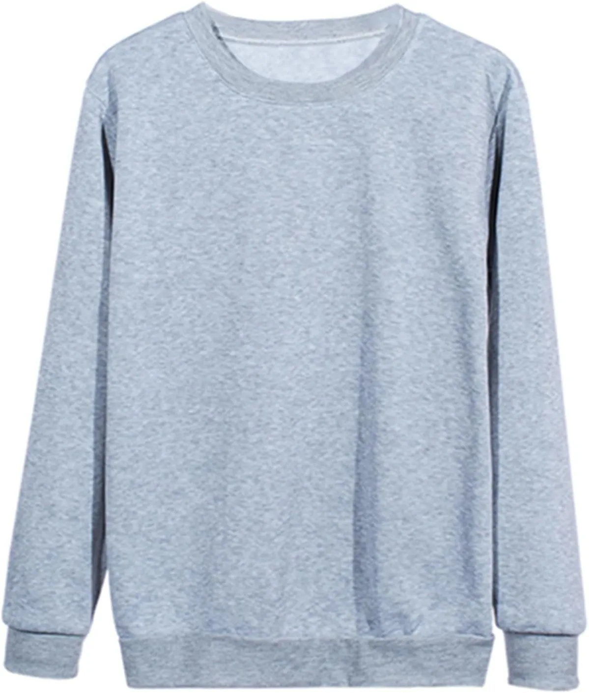 Womens Sweatshirts 2023 Long Sleeve Solid Plain Crewneck Pullover Shirts Loose Fit Tunic Casual Fashion Fall Outfits