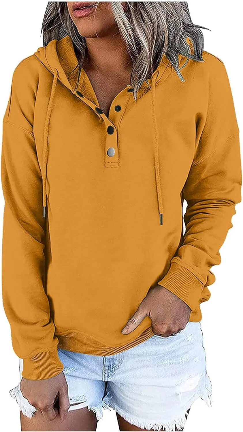 Women's Tunic Sweatshirts Hoodies V Neck 2024 Solid Fashion Casual Loose Soft Sweaters Long Sleeve Shirts