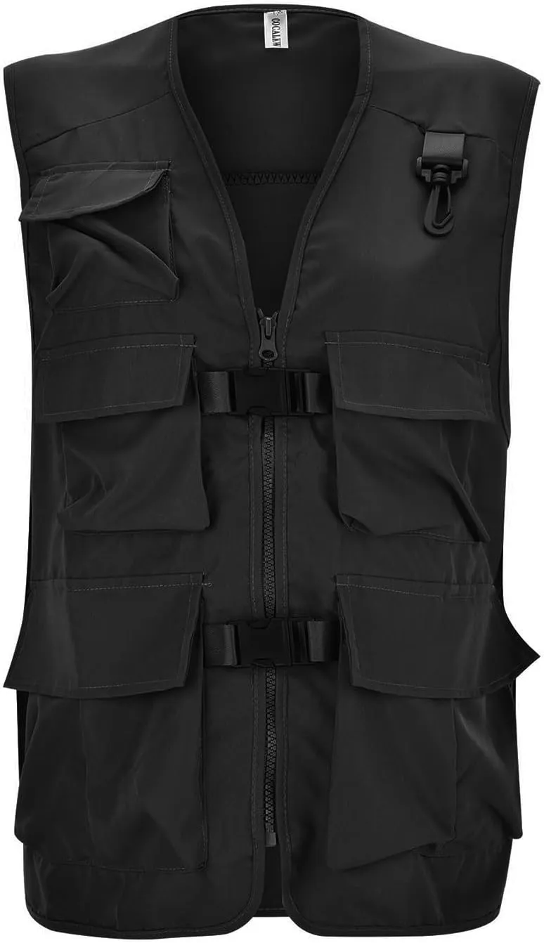 Women's Utility Vest Lightweight Military Vests Outerwear Loose Fit Outdoor Sleeveless Casual Jacket with Pockets