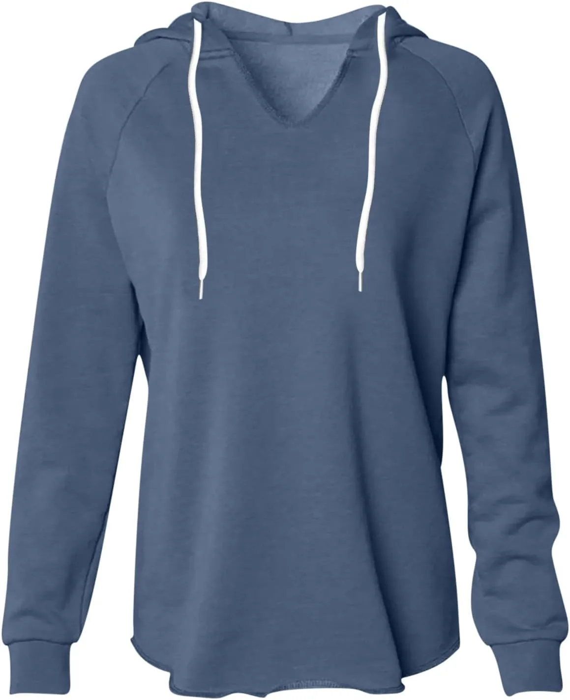 Women's V Neck Hoodies Solid Color Fleece Long Sleeve Pullover Tops Lightweight Drawstring Hooded Sweatshirt Clothes