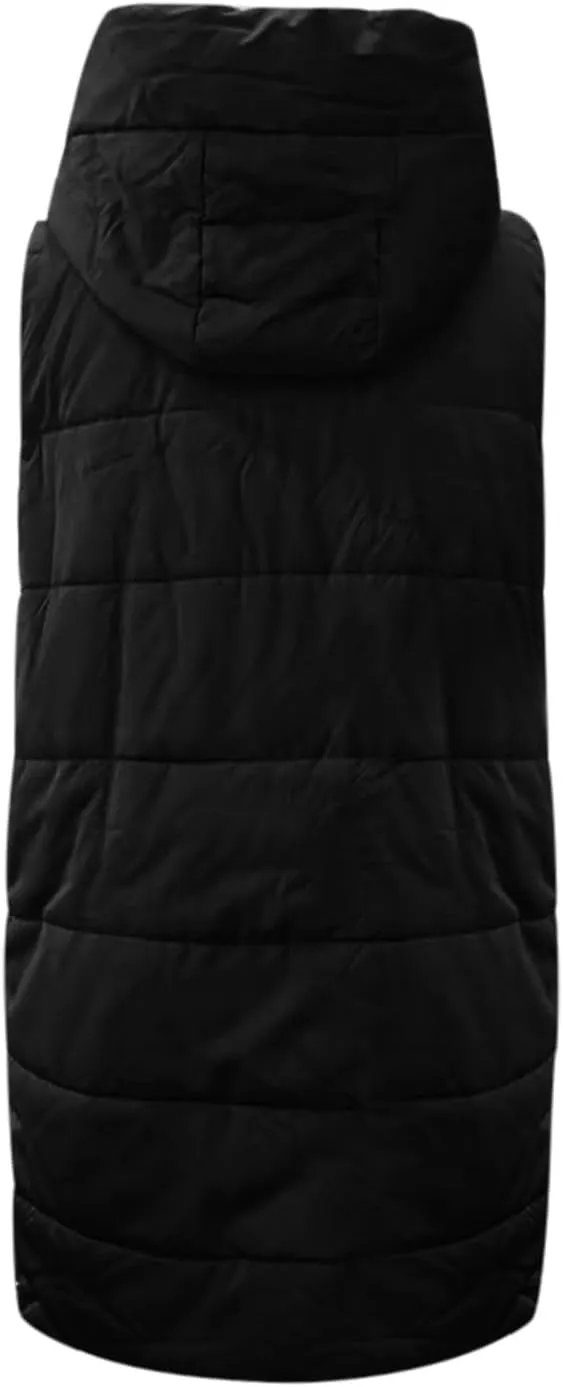 Women's Winter Hooded Long Quilted Puffer Trench Coats Zip Up Padded Puffy Down Jacket Lightweight Padded Jackets