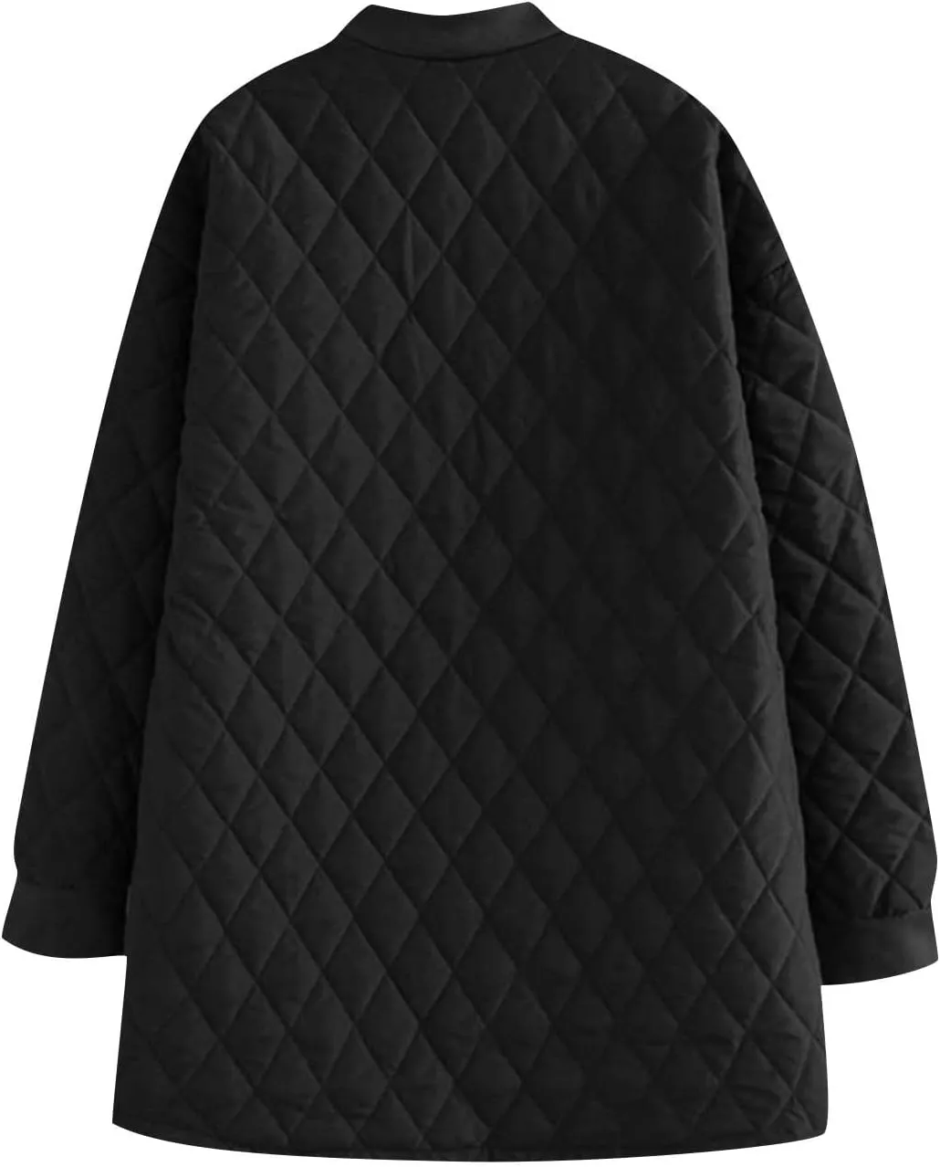 Womens Winter Jackets Packale Quilted Lightweight Puffer Jacket Solid Color Stand Collar Zip Midi Length Down Coat