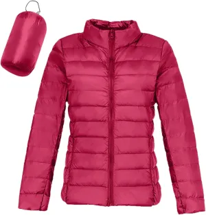 Womens Winter Lightweight Warm Puffer Jacket Fashion Cropped Zipper Down Coat Casual Solid Long Sleeve Quilted Outwear